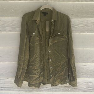 J Crew Classic-Fit 100% Silk Button-Up Blouse, Size XS